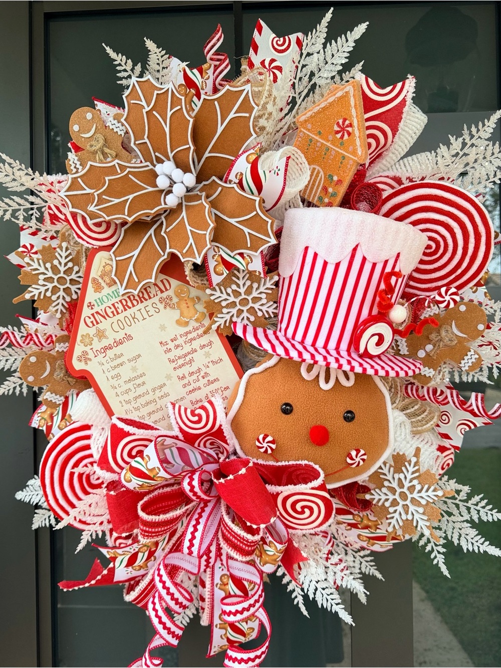 Gingerbread Christmas Wreath Holiday Decor